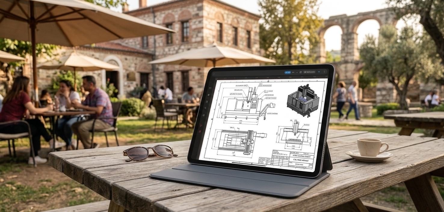 Tablet üzerinde mobil CAD ile teknik çizim